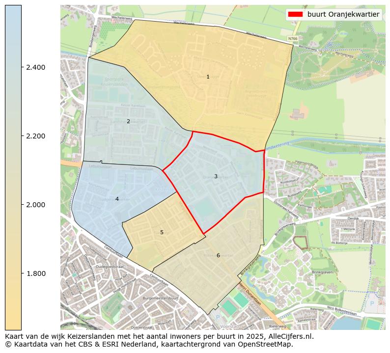 Afbeelding van de buurt Oranjekwartier op de kaart.