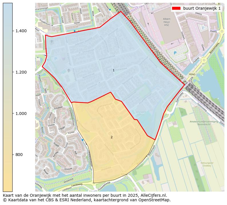 Afbeelding van de buurt Oranjewijk 1 op de kaart.