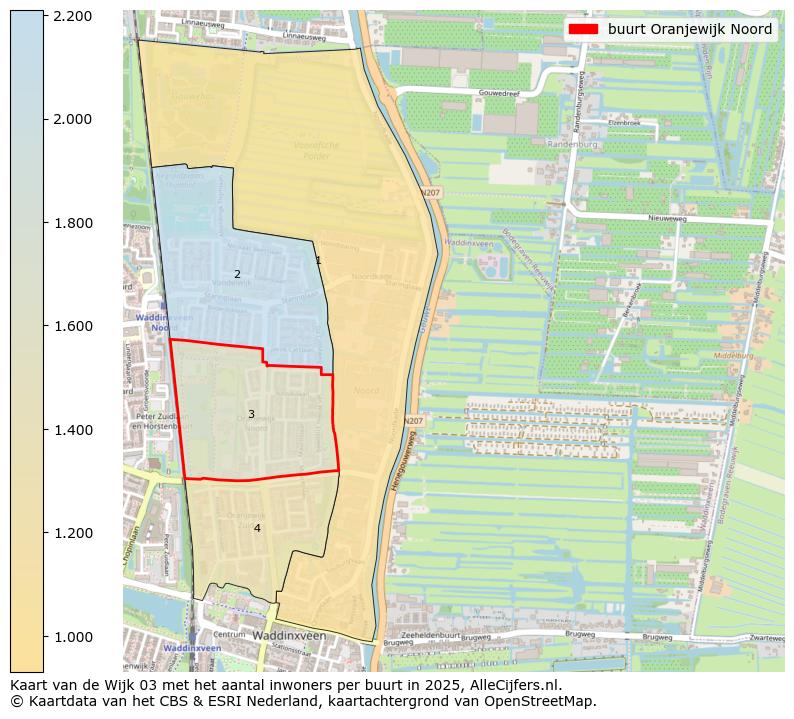 Afbeelding van de buurt Oranjewijk Noord op de kaart.