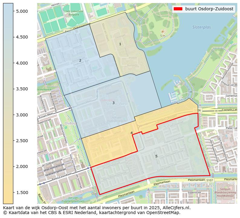 Afbeelding van de buurt Osdorp-Zuidoost op de kaart.