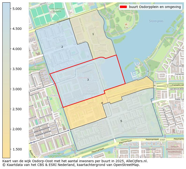 Afbeelding van de buurt Osdorpplein en omgeving op de kaart.