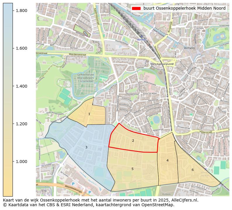 Afbeelding van de buurt Ossenkoppelerhoek Midden Noord op de kaart.