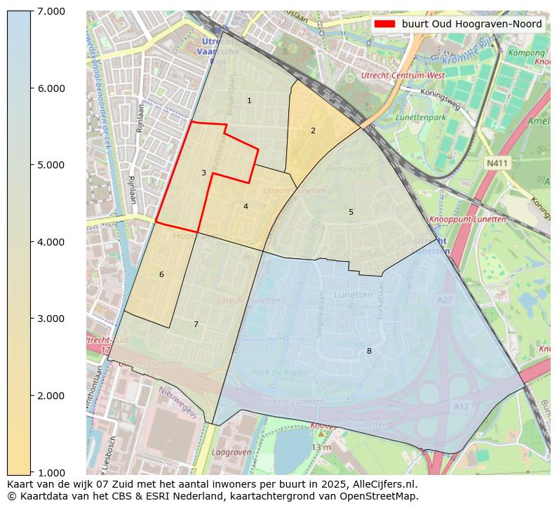 Afbeelding van de buurt Oud Hoograven-Noord op de kaart.