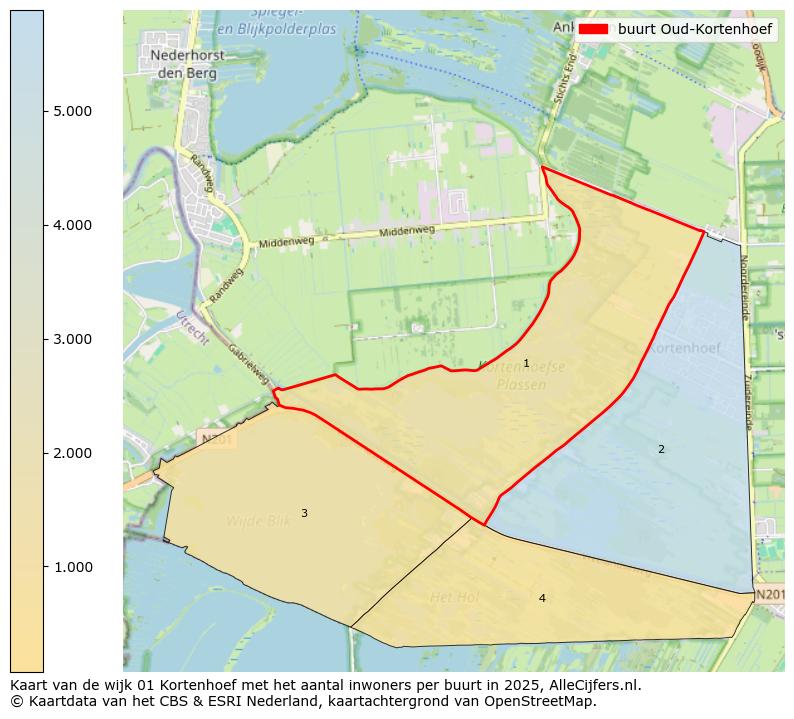 Afbeelding van de buurt Oud-Kortenhoef op de kaart.