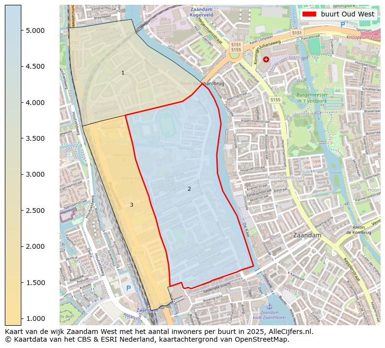 Afbeelding van de buurt Oud West op de kaart.