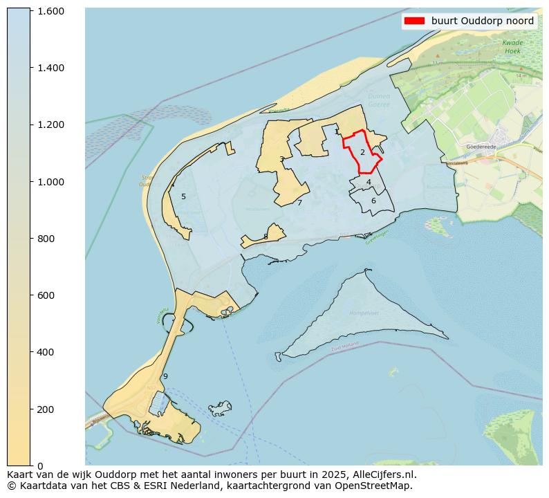 Afbeelding van de buurt Ouddorp noord op de kaart.