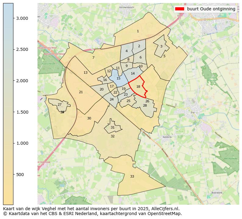 Afbeelding van de buurt Oude ontginning op de kaart.