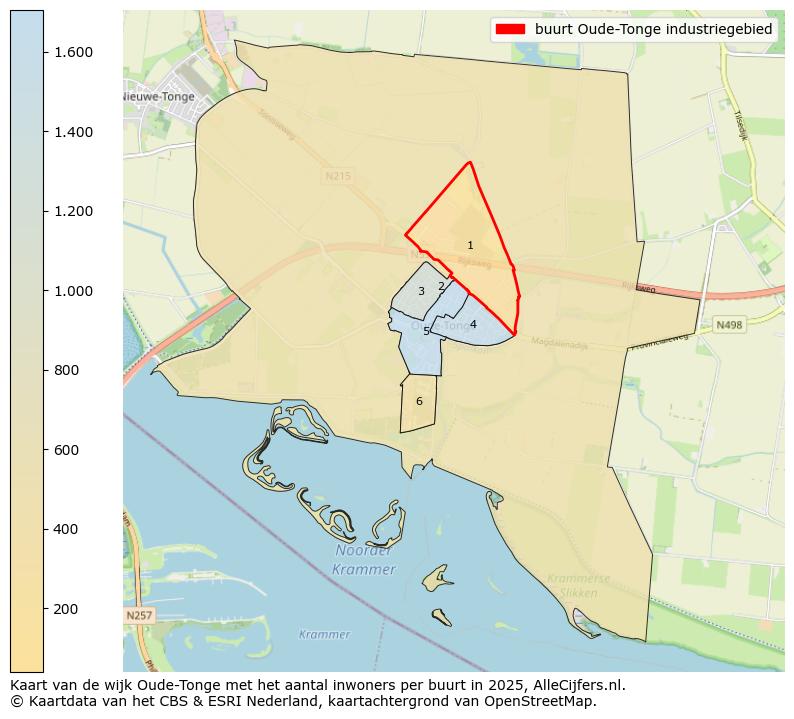 Afbeelding van de buurt Oude-Tonge industriegebied op de kaart.