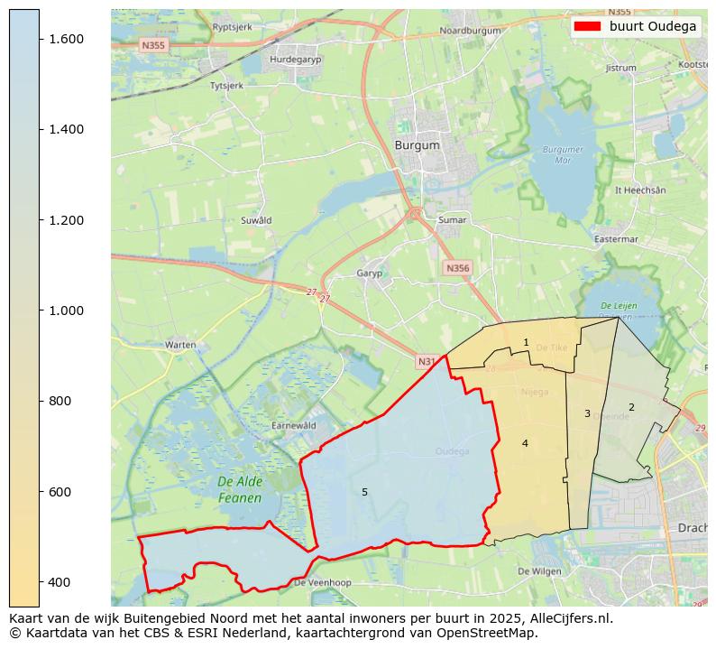Afbeelding van de buurt Oudega op de kaart.