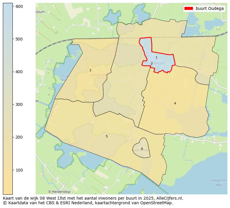 Afbeelding van de buurt Oudega op de kaart.