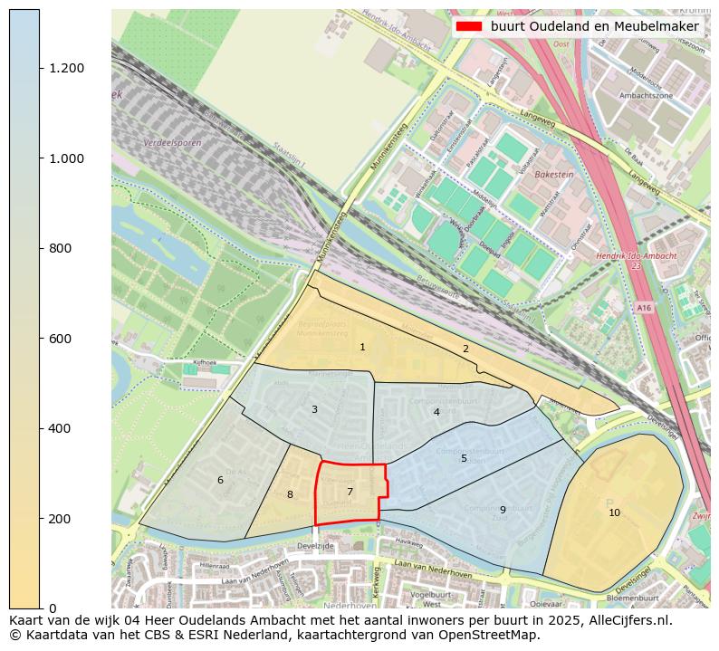 Afbeelding van de buurt Oudeland en Meubelmaker op de kaart.