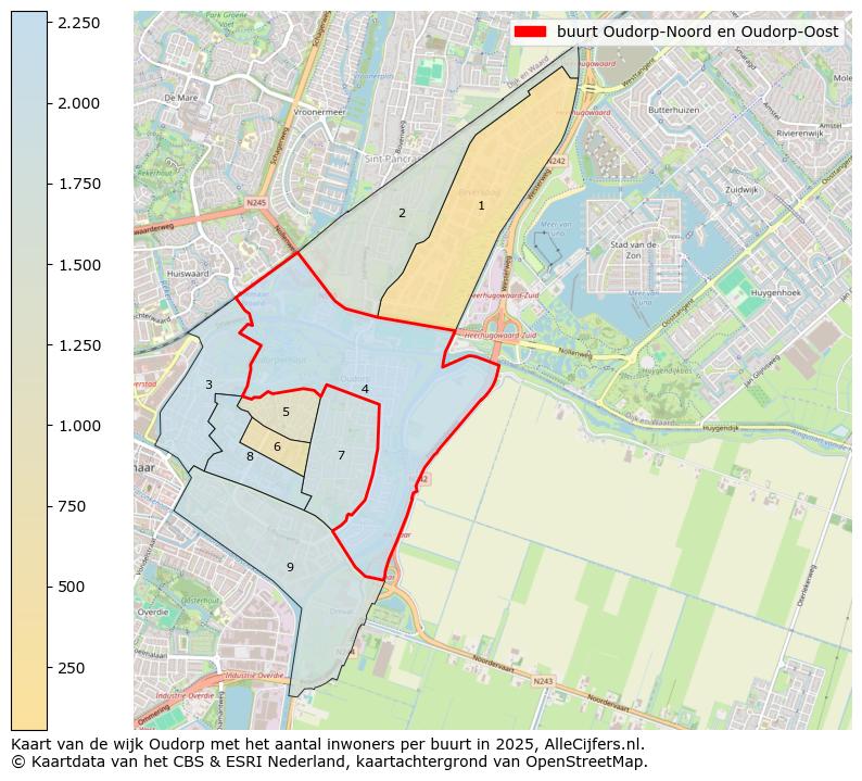 Afbeelding van de buurt Oudorp-Noord en Oudorp-Oost op de kaart.