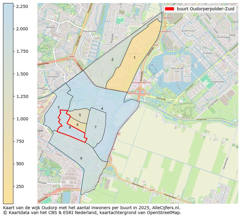 Afbeelding van de buurt Oudorperpolder-Zuid op de kaart.