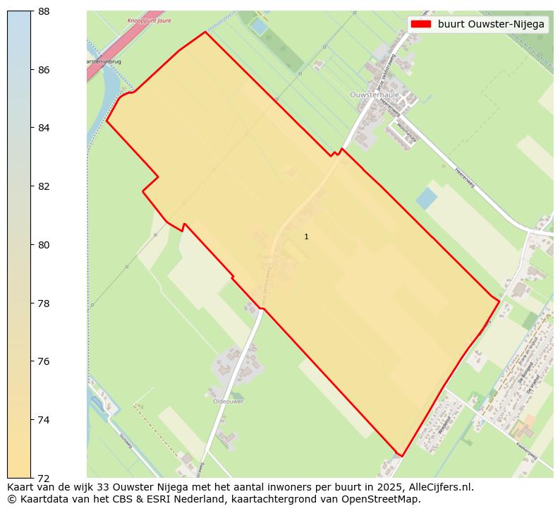 Afbeelding van de buurt Ouwster-Nijega op de kaart.