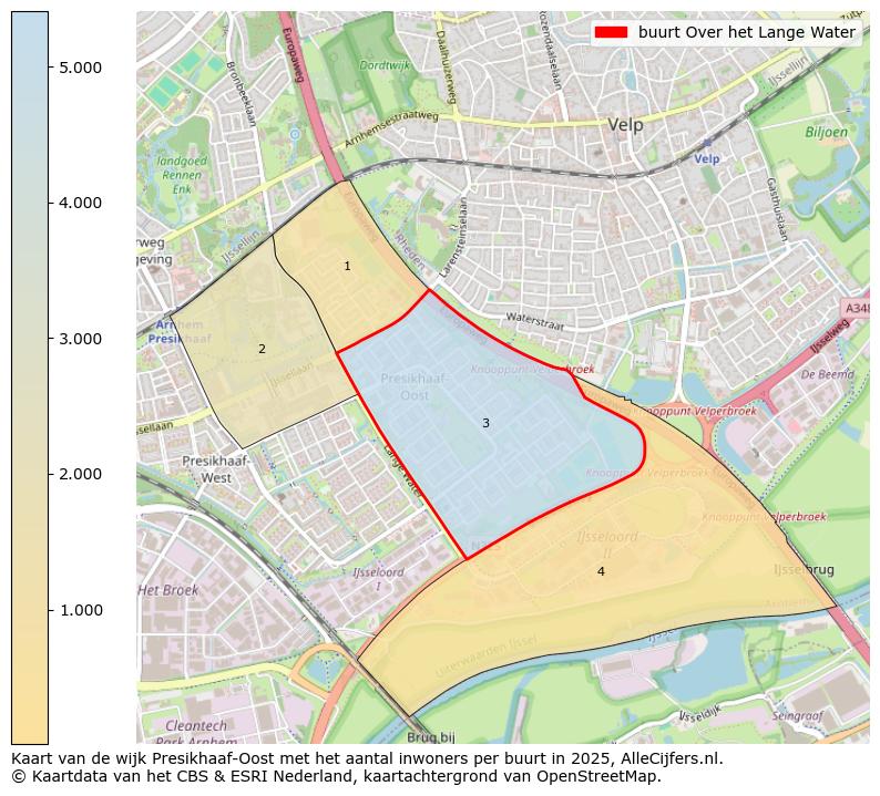 Afbeelding van de buurt Over het Lange Water op de kaart.
