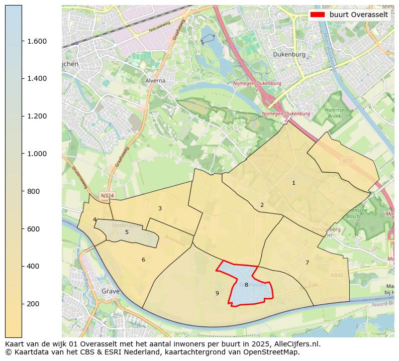 Afbeelding van de buurt Overasselt op de kaart.