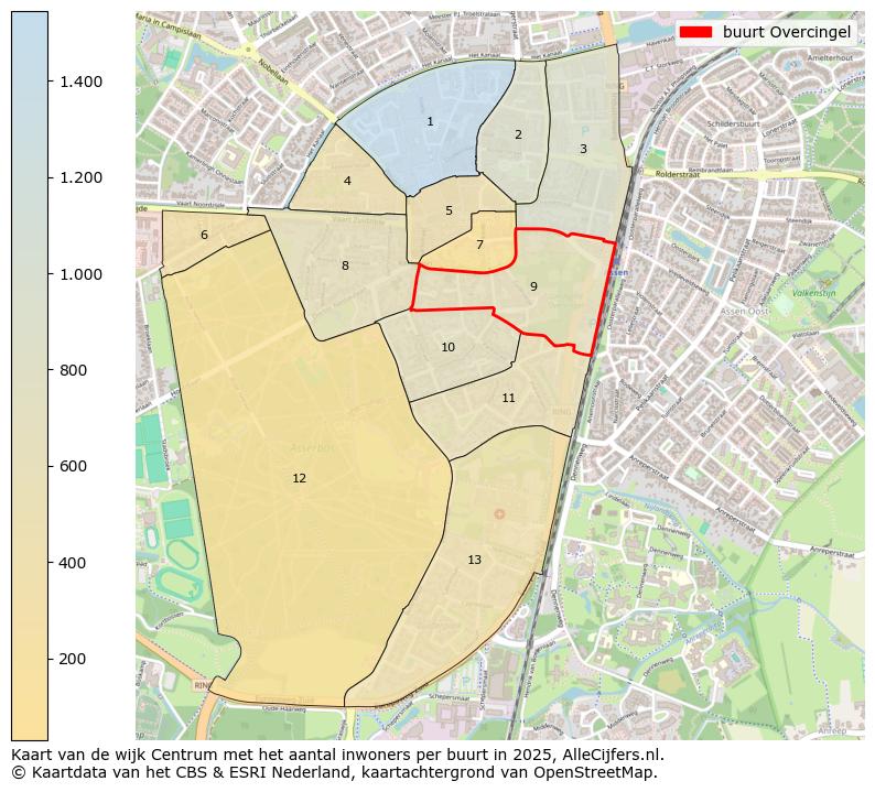 Afbeelding van de buurt Overcingel op de kaart.