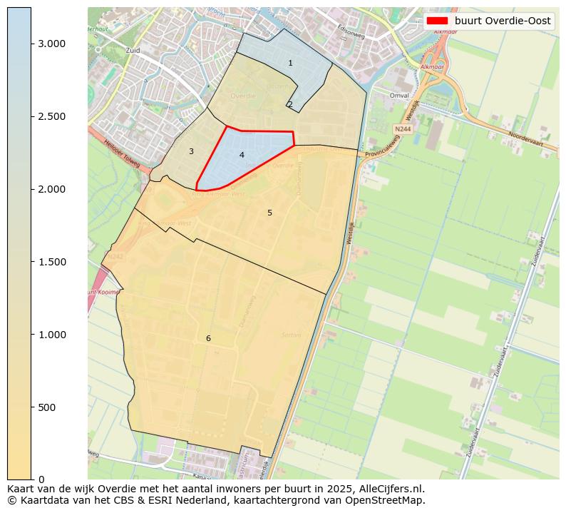 Afbeelding van de buurt Overdie-Oost op de kaart.