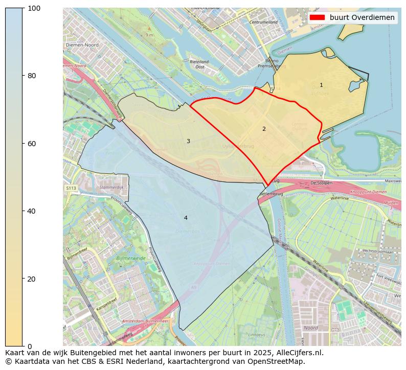 Afbeelding van de buurt Overdiemen op de kaart.