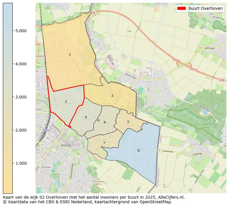 Afbeelding van de buurt Overhoven op de kaart.