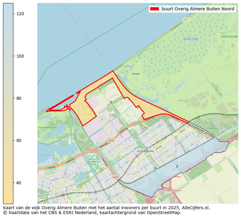 Afbeelding van de buurt Overig Almere Buiten Noord op de kaart.