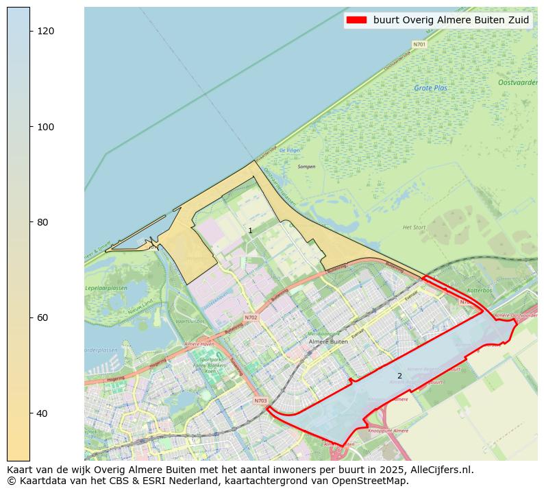 Afbeelding van de buurt Overig Almere Buiten Zuid op de kaart.
