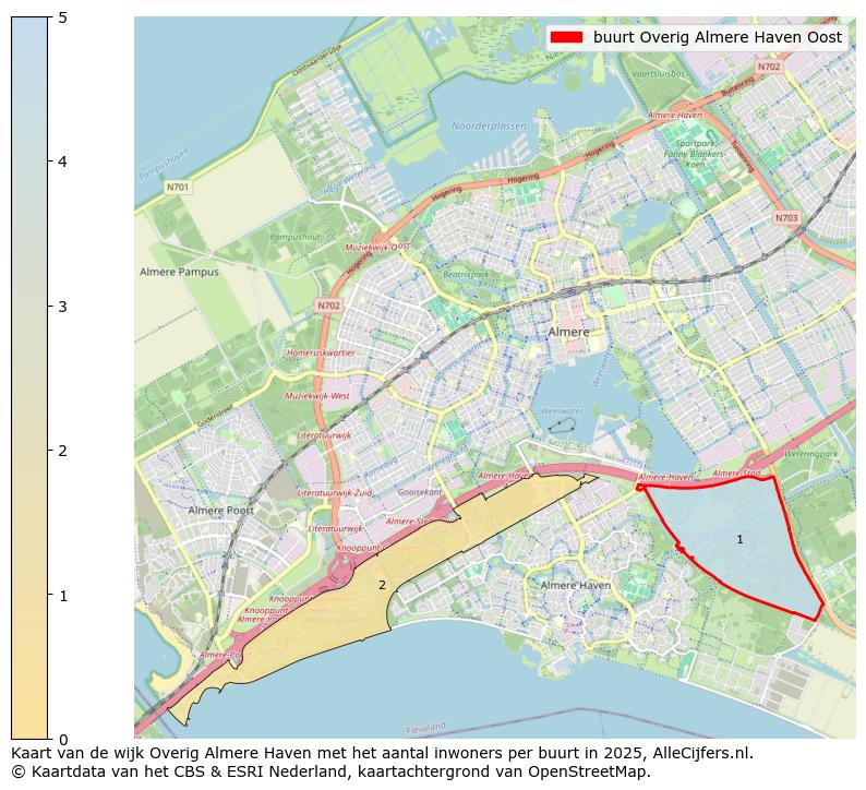 Afbeelding van de buurt Overig Almere Haven Oost op de kaart.