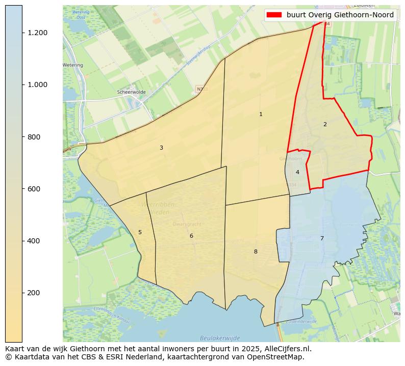 Afbeelding van de buurt Overig Giethoorn-Noord op de kaart.