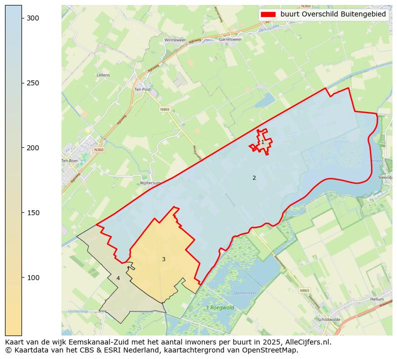 Afbeelding van de buurt Overschild Buitengebied op de kaart.