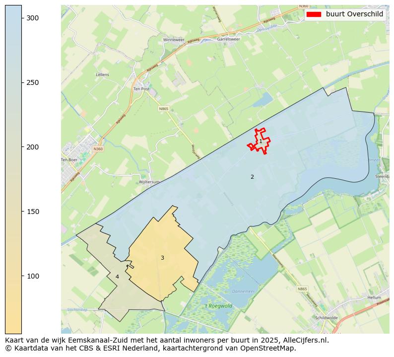 Afbeelding van de buurt Overschild op de kaart.