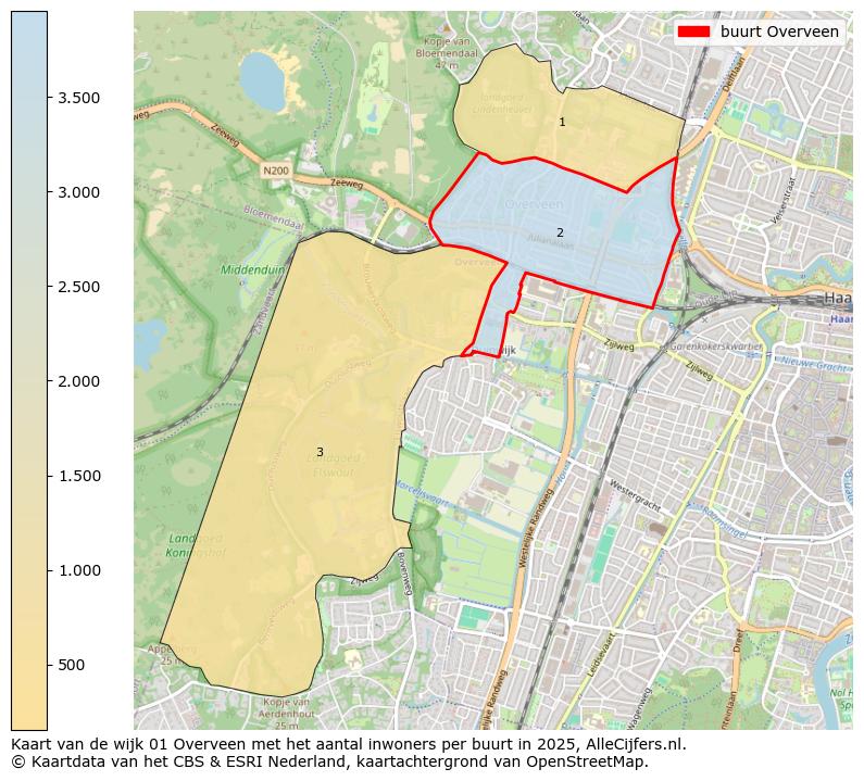 Afbeelding van de buurt Overveen op de kaart.