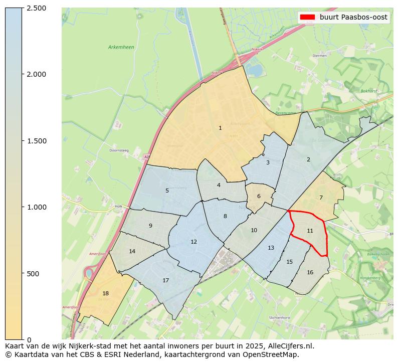Afbeelding van de buurt Paasbos-oost op de kaart.