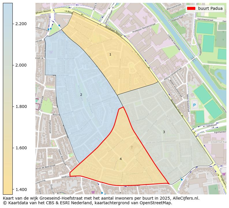 Afbeelding van de buurt Padua op de kaart.