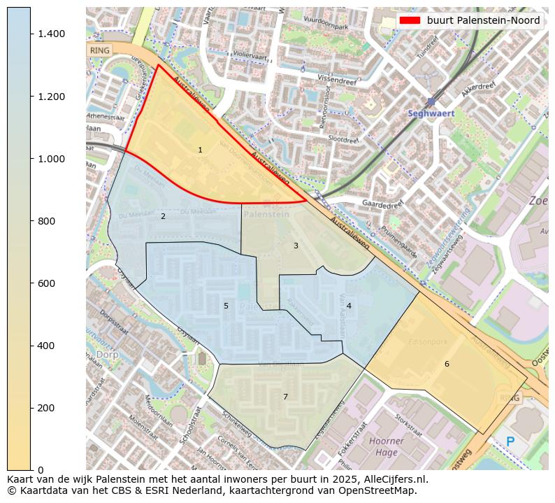 Afbeelding van de buurt Palenstein-Noord op de kaart.