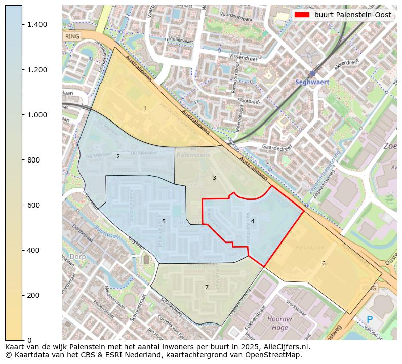 Afbeelding van de buurt Palenstein-Oost op de kaart.