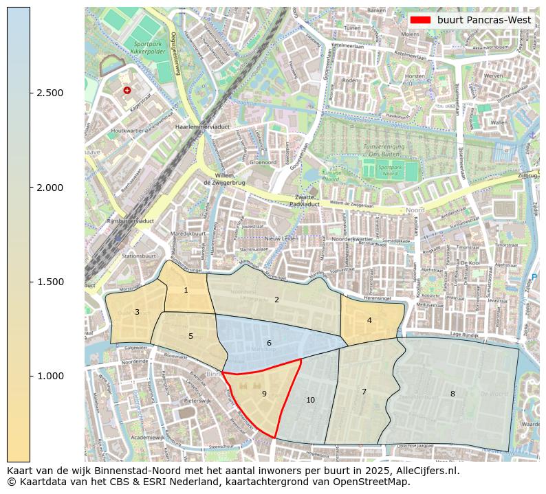 Afbeelding van de buurt Pancras-West op de kaart.