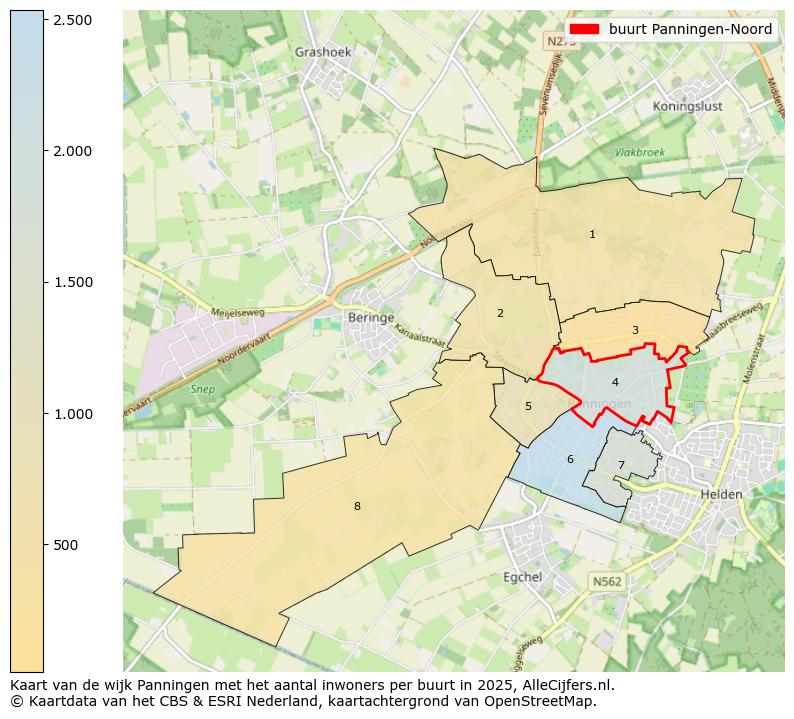 Afbeelding van de buurt Panningen-Noord op de kaart.