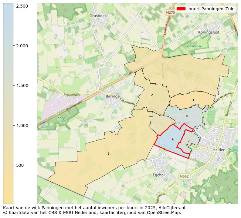 Afbeelding van de buurt Panningen-Zuid op de kaart.