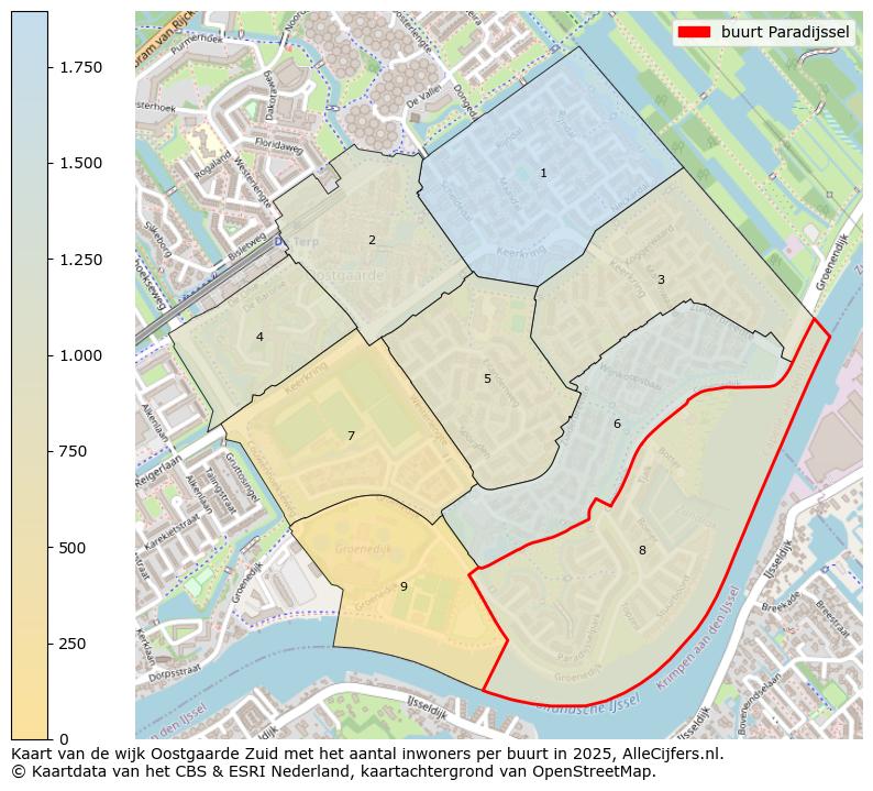 Afbeelding van de buurt Paradijssel op de kaart.