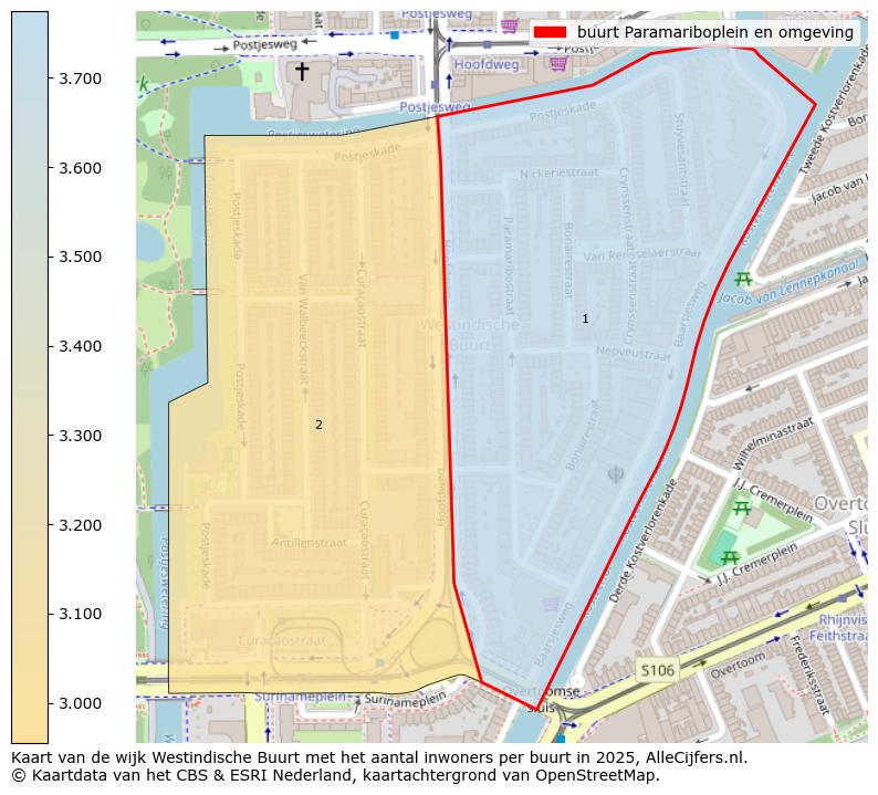 Afbeelding van de buurt Paramariboplein en omgeving op de kaart.