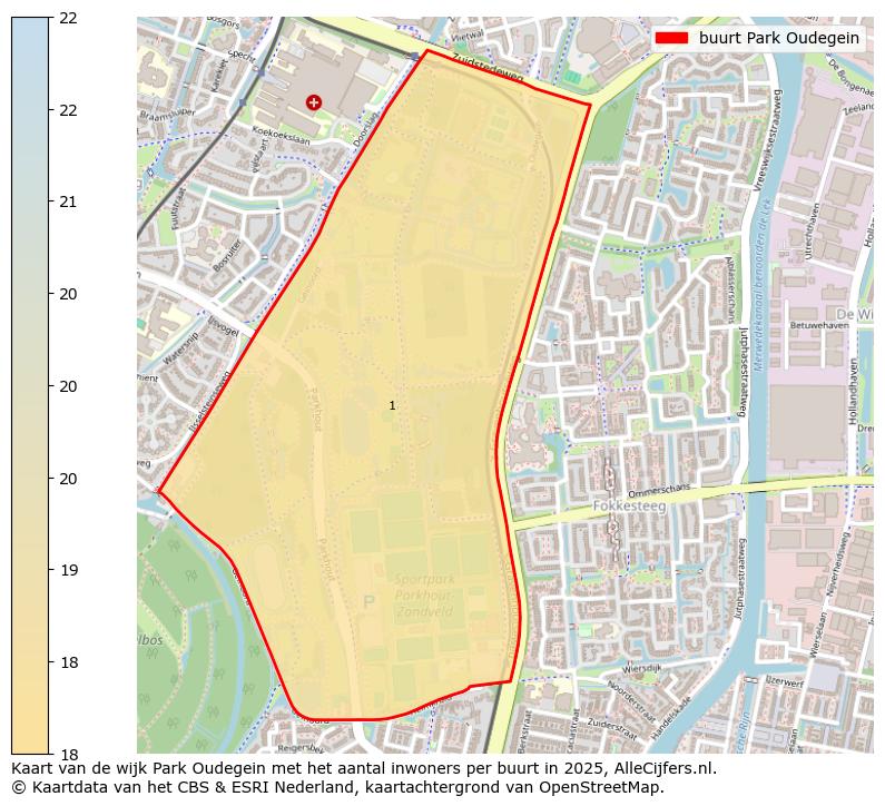 Afbeelding van de buurt Park Oudegein op de kaart.
