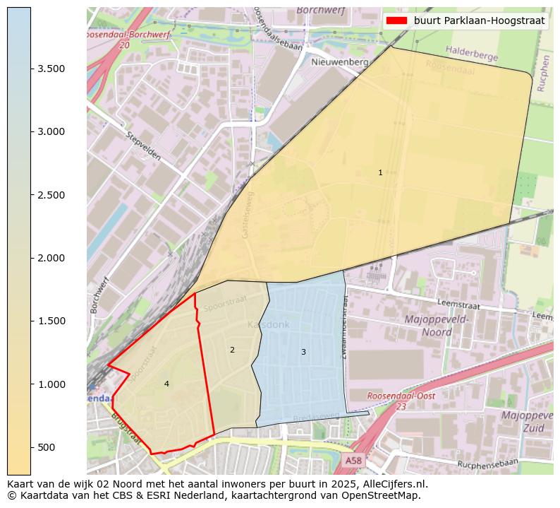 Afbeelding van de buurt Parklaan-Hoogstraat op de kaart.