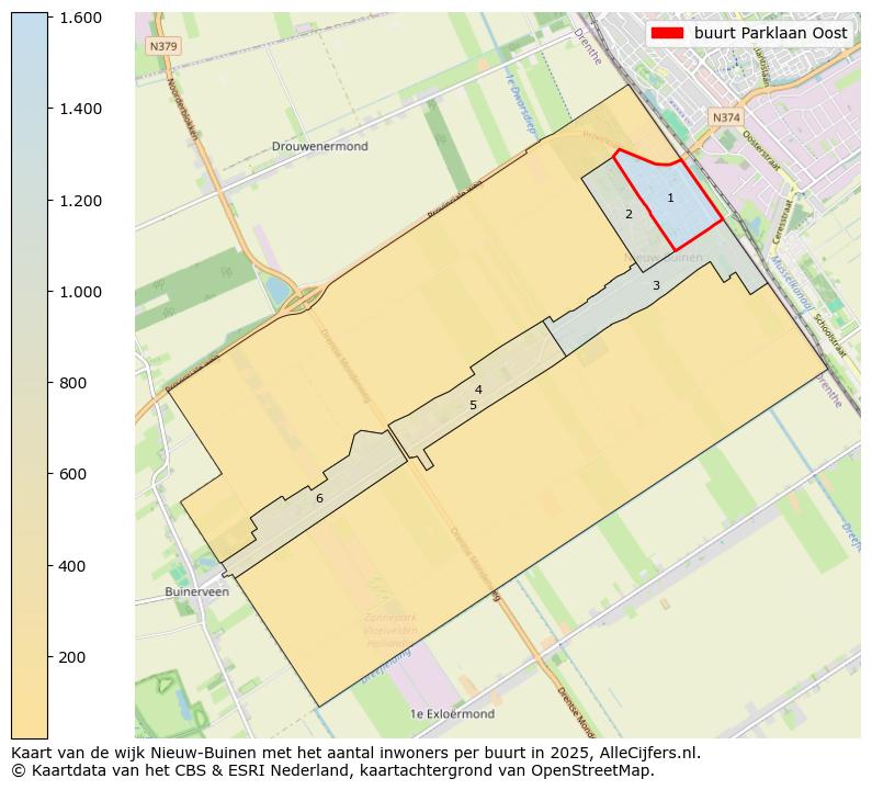 Afbeelding van de buurt Parklaan Oost op de kaart.