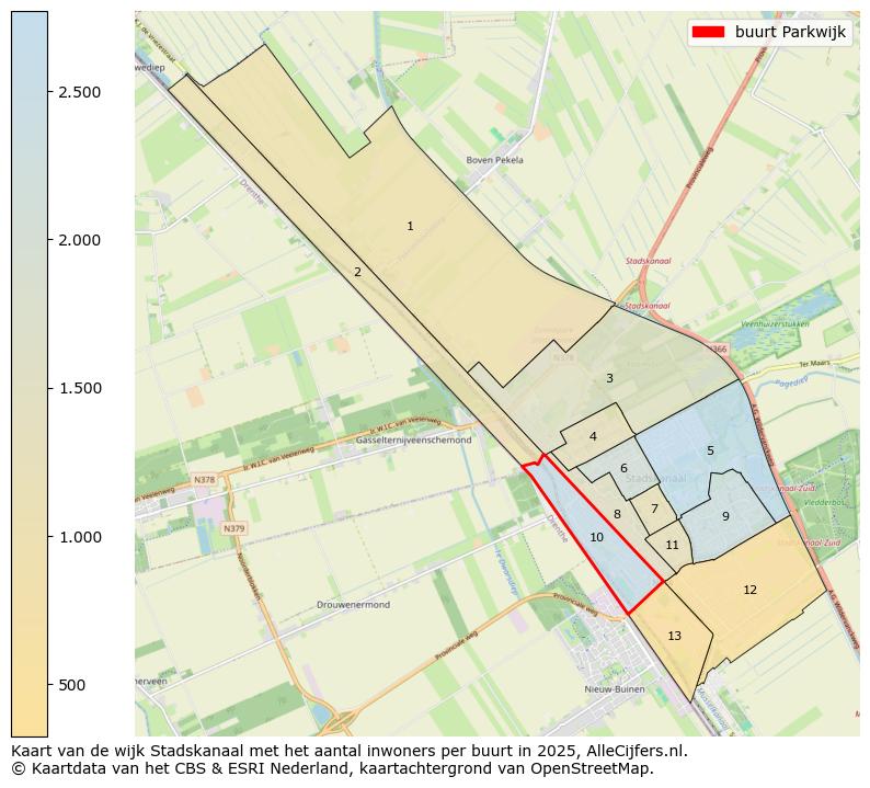 Afbeelding van de buurt Parkwijk op de kaart.