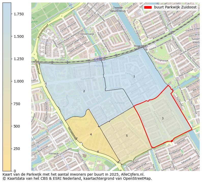 Afbeelding van de buurt Parkwijk Zuidoost op de kaart.