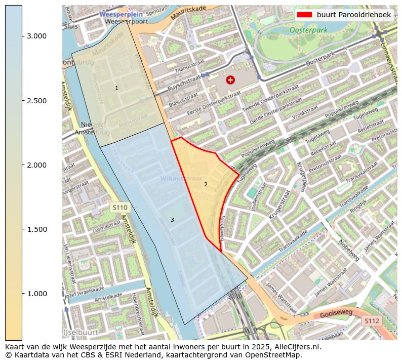 Afbeelding van de buurt Parooldriehoek op de kaart.