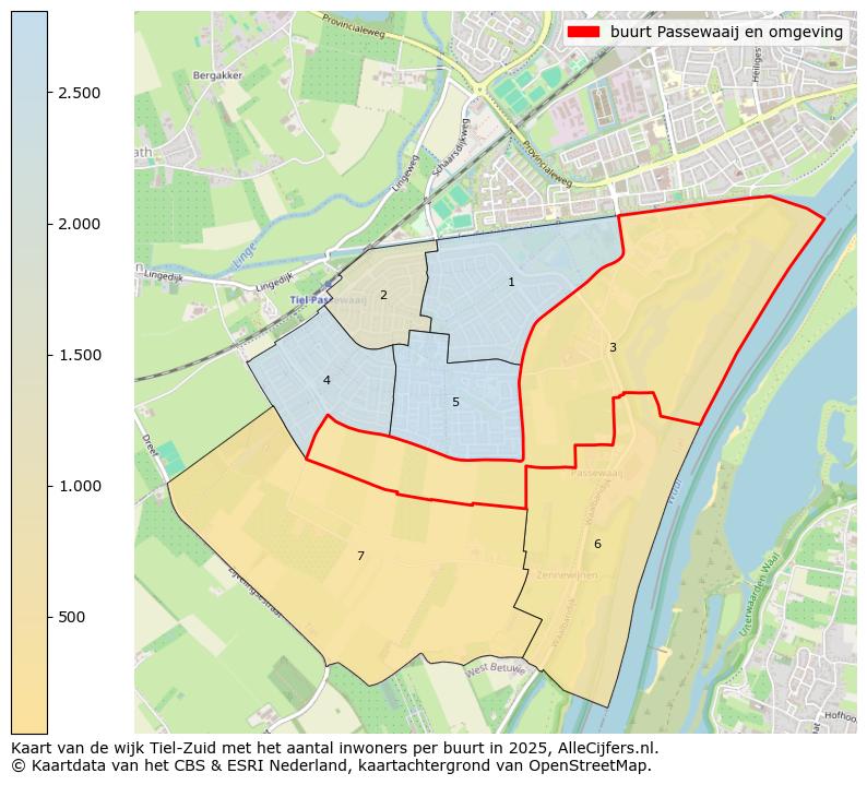 Afbeelding van de buurt Passewaaij en omgeving op de kaart.