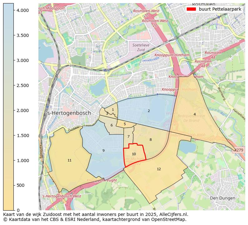 Afbeelding van de buurt Pettelaarpark op de kaart.