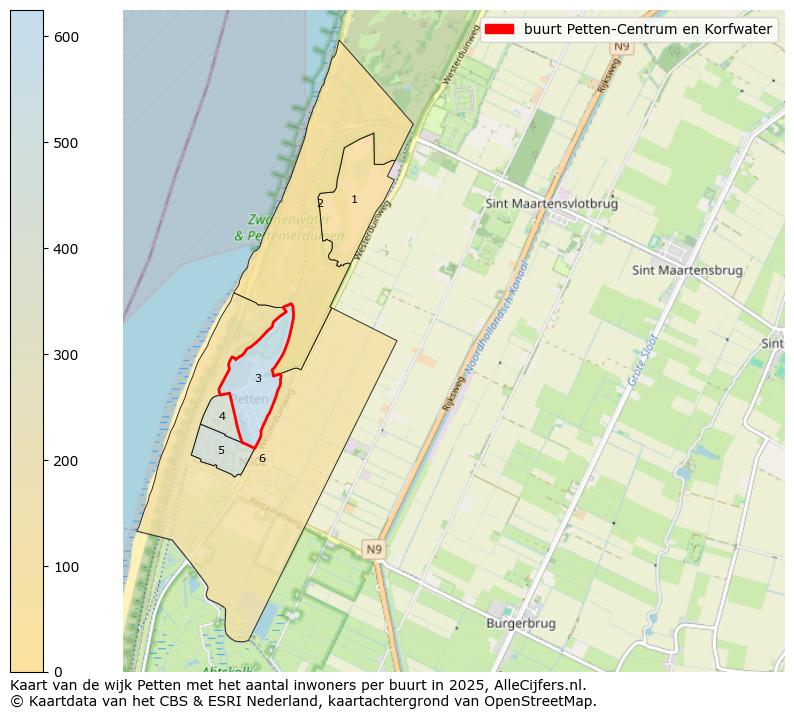 Afbeelding van de buurt Petten-Centrum en Korfwater op de kaart.