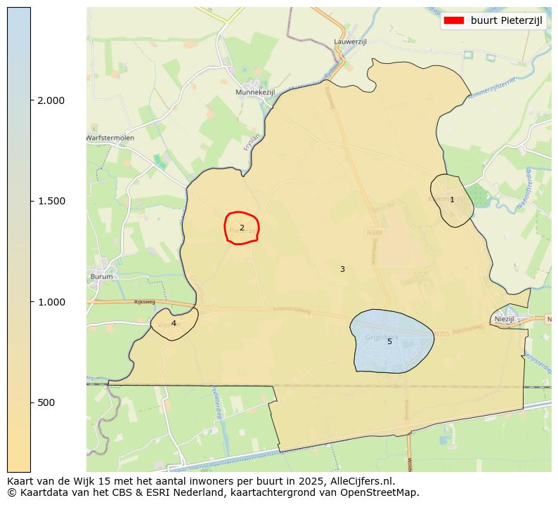 Afbeelding van de buurt Pieterzijl op de kaart.